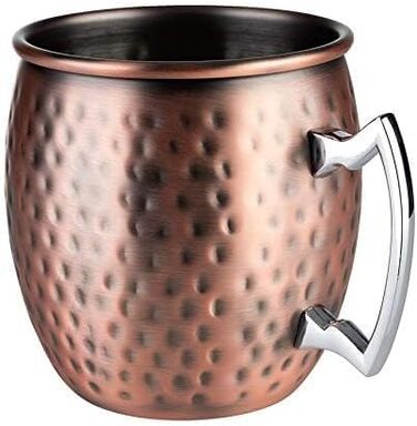 Набір для коктейлів Buddy's Bar Moscow Mule: 2 мідні келихи 500 мл, барна ложка 27 см, джигер 50 мл, чорна преса для лайма, подарункова коробка, харчова мідь, антик, 2 шт.