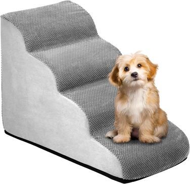 Сходинки для собак QWORK® - 4 сходинки, 74x40x52 см. Зручні та міцні сходи для домашніх тварин. Легко миються.