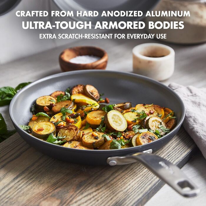 Набір сковорідок GreenPan Chatham: 25.4 см та 30.5 см, керамічне покриття, антипригарні, без PFAS, для плити та духовки, сірий