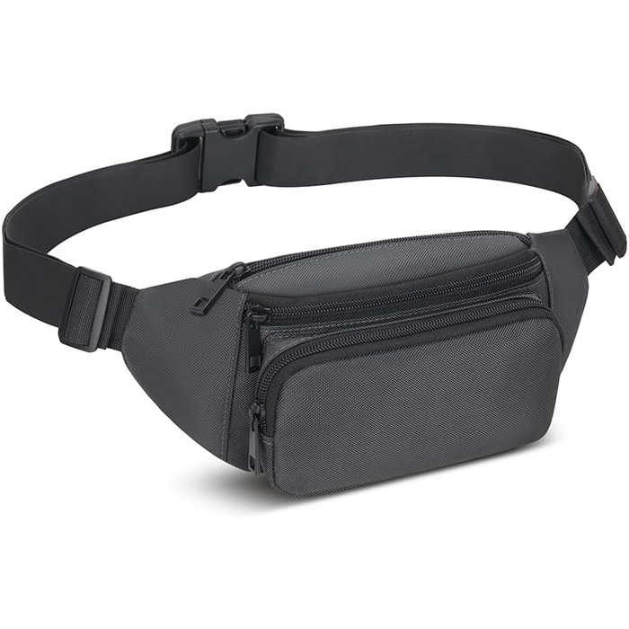 Поясна сумка на пояс для чоловіків та жінок, спортивна, для подорожей, прогулянок з собакою, на вулицю (сіра)