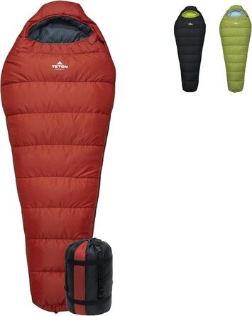 Сплячий мішок Teton Sports LEEF Ultralight Mummy - ультралегкий, для походів, кемпінгу, 3-4 сезони, з мішком для зберігання