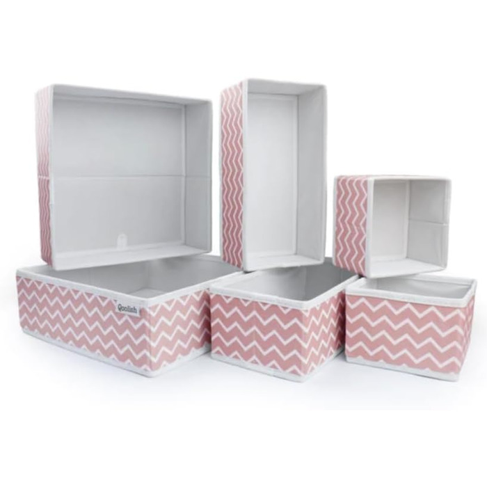 Qoolish Rosa Drawer Organizer, Set of 6 Sturdy Drawer Organizers to Sort Your Bedroom, Closet, and Drawer - Organize Your Space with our foldable