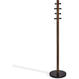 Umbra Pillar Coat Rack with Stool, Default_no_Selection_Value, White/Natural, One Size (Black/Walnut, Coat Rack)