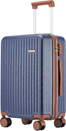 Чохол-валіза ручної поклажі з жорстким корпусом та 4 обертовими колесами, з TSA-замком (Сріблястий, 20 дюймів) (Синій, 20 дюймів)