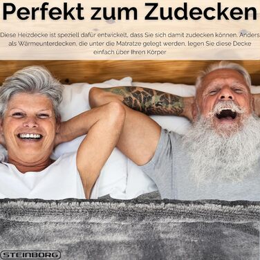 Електрична гріюча ковдра Steinborg® з автовимкненням 180x130 см - 9 температурних режимів, пральна