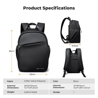 Рюкзак для камери K&F CONCEPT - компактний фоторюкзак для DSLR, об'єктивів, що підходить для повсякденного використання, роботи та подорожей, колір B-dunkelgrün (A-schwarz)