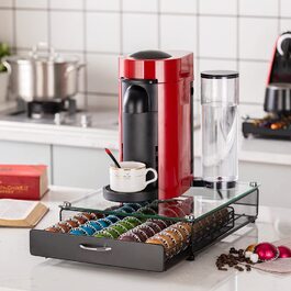Підставка для кавових капсул Nespresso Vertuo (50 капсул) зі скляною кришкою