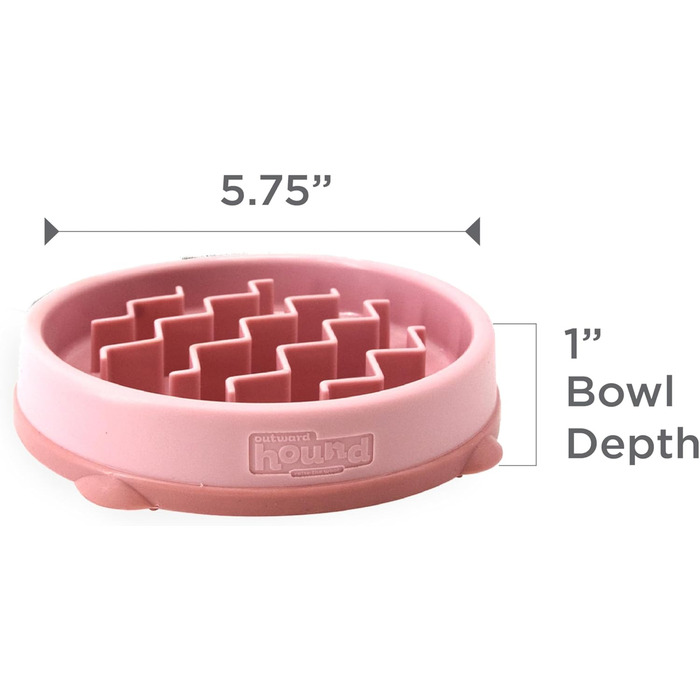Миска для собак Outward Hound Fun Feeder, велика, рожева - уповільнює харчування, запобігає здуттям, нековзна миска для води та корму