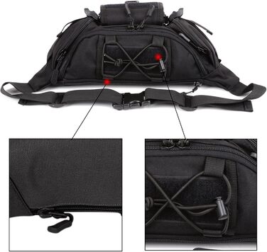 Тактична чоловіча поясна сумка Molle, водонепроникна, унісекс, чорна