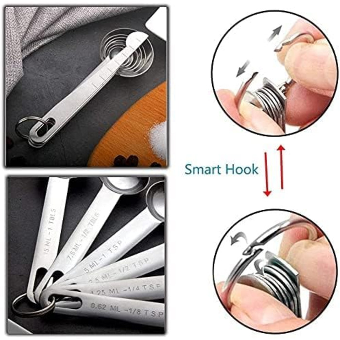 Набір мірних склянок та ложок VBOK IGFE з лінійкою, 12 шт. для випічки (рідини та сухі інгредієнти)