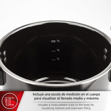 Каструля-сковорода швидкої приготування Magefesa Castell 6L, червона, нержавіюча сталь 18/10, для всіх типів плит, повна індукція