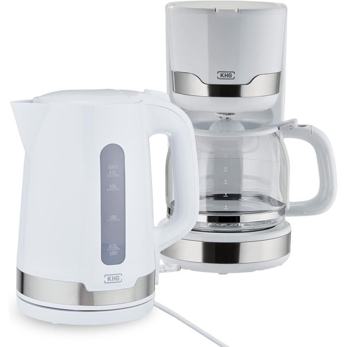Набір чайник та тостер KHG | 2200 Вт, 850 Вт | 1.7 л, 2 тости | З фільтром від накипу та підсвічуванням