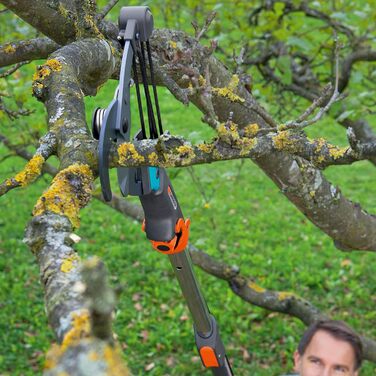 Gardena combisystem Bypass Tree Shear: Pruning shear with 5-fold roller gearing for effortless cutting of branches up to 35 mm in diameter, with a 4.7 m tear-resistant pull cord and D-handle (298-20)