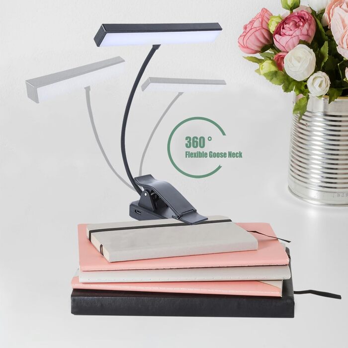 Світлодіодна кліпса-лампа для читання CCHK-18 з USB зарядкою та акумулятором, 18 LED, 4 режими світла, 3 рівні яскравості, складна, для книги, ліжка, офісу, подорожей