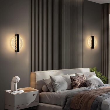 DELIPOP Настінне LED-світильник Wandleuchte, 12W, 3 кольори (тепле/холодне/нейтральне) світло, креативний дизайн, золото, для спальні, вітальні, коридору, сходи, чорний, 3000K
