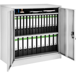 Металевий офісний шафа tectake із замком, 3 полиці, 90x40x90 см, сірий