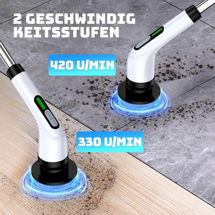 Електрична щітка для чищення Highyes Spin Scrubber, водонепроникна IPX7, біла
