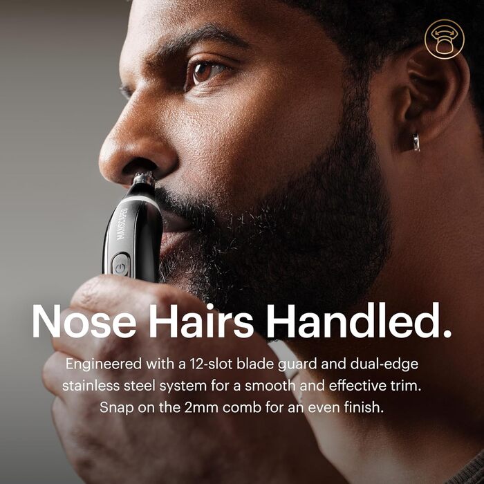 Електричний триммер для носа, вух та брів MANSCAPED® Weed Whacker® 3.0 PRO – SkinSafe® система, LED, акумулятор, для подорожей, насадка для брів