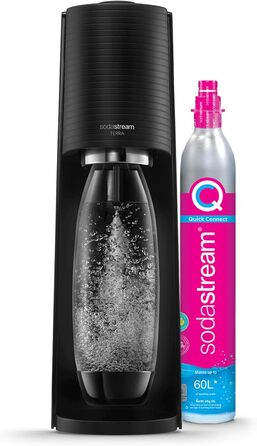 SodaStream TERRA: Газова вода вдома - Стандартний набір з CO2 балончиком та пляшкою 1л, чорний