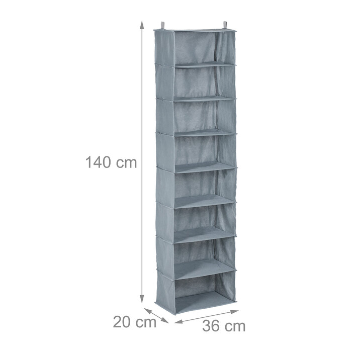 Relaxdays Hanging Shelf Closet Organizer - 8 Compartments