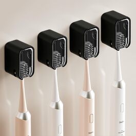 Настінний тримач для зубних щіток, 4 шт. сірий та чорний, для ванної кімнати
