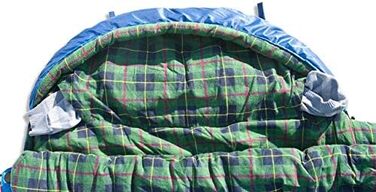 Спальний мішок Alexika Tundra Plus - теплий, зручний, прямокутний, 3-сезонний для дорослих та сімей, для кемпінгу та відпочинку на природі при низьких температурах (-2°C), з компресійним мішком, ліворуч