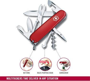 Швейцарський ніж Victorinox Climber, 14 функцій, Swiss Made, Мультитул з ножем, ножицями, відкривачкою для консервів та ковпачка, викруткою, дерев'яний, Limited Edition