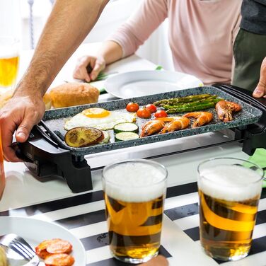Cecotec Electric Grill Plate with Removable Parts - 1800W - Non-Stick Aluminum Teflon Coated Grill Pan - Dishwasher Safe - Adjustable Thermostat - Large Cooking Surface
