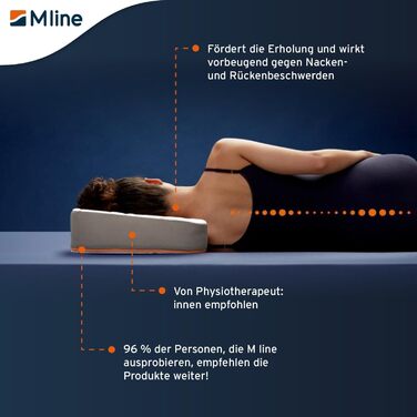 M LINE Athletic Pillow - Orthopedic Pillow - Side Sleeper Pillow - Ergonomic Head Pillow - Pillow for Neck Pain - Butterfly Pillow with Optimal Ventilation - 50 x 35 x 12 cm