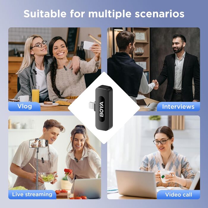 Мікрофон Boya BY-V10 USB-C: бездротовий мініатюрний мікрофон з шумозаглушенням для Android, смартфонів, ноутбуків, YouTube, подкастів, Facebook, Vlogging