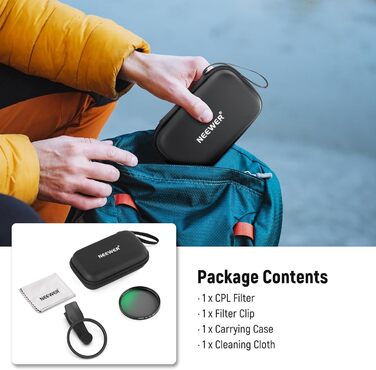 NEEWER 67mm Кріплення для CPL фільтра для смартфонів: циркулярний поляризаційний фільтр для об'єктивів камери, фотографія, сумісний з Android, Samsung Galaxy S25 Ultra, Google Pixel, Huawei, Xiaomi