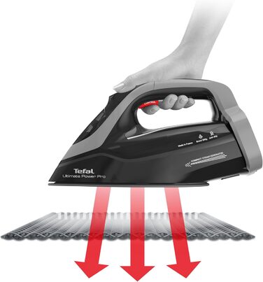 Tefal Ultimate Power Pro Steam Iron, 3200 Watts, Continuous Steam Output 85 g/Min., Steam Boost, Pump System, 2 Steam Levels, Stain Protection, Black/Bronze, FV9E50E0