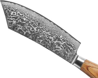 Ніж кухарський Wakoli EDIB Pro Damast BBQ & Blockmesser 20 см з лезом з 67 шарів дамаської сталі (VG10) з ергономічною ручкою з паккавуда для м'яса, гриля та смаження. У подарунковій коробці. Без гравіювання.