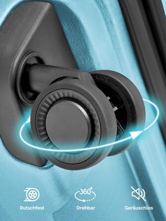 Чемодан середнього розміру з жорстким корпусом | Розкладний валіза-тележка 45 x 27 x 66 см з високоякісного поліпропілену | Унісекс, вага 3,7 кг | Подвійні колеса & TSA-замок (Travel) | Відділення для ноутбука (55 см)