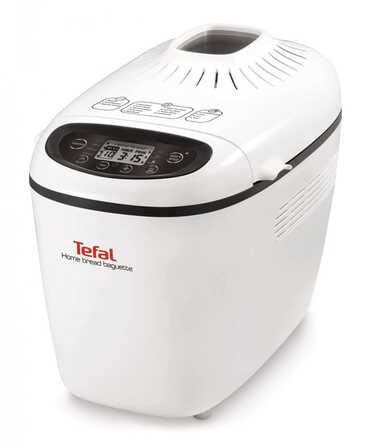 Хлібопічка Tefal, біла, 1600 Вт, 1.51 кг, 16 програм, комплект