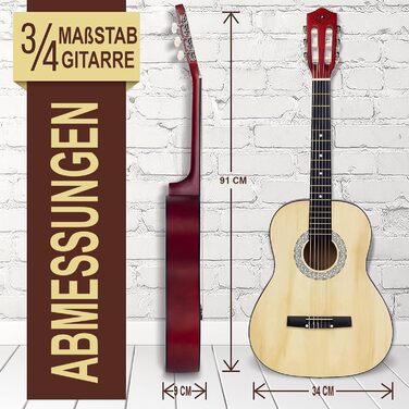 Акустична гітара Pyle для дітей та початківців, ½ розміру, комплект з чохлом, тюнером та медіатором, чорна