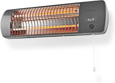 Електричний обігрівач для ванної кімнати Nedis HTBA10GY - 1200 Вт - регульований термостат - 2 режими нагріву - сірий