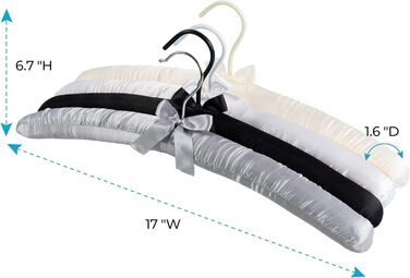 Набір плечиків для одягу JS HANGER, 10 шт., сірий, з сатином, для сорочок, суконь, блузок, вечірнього одягу, без плечей, для жінок