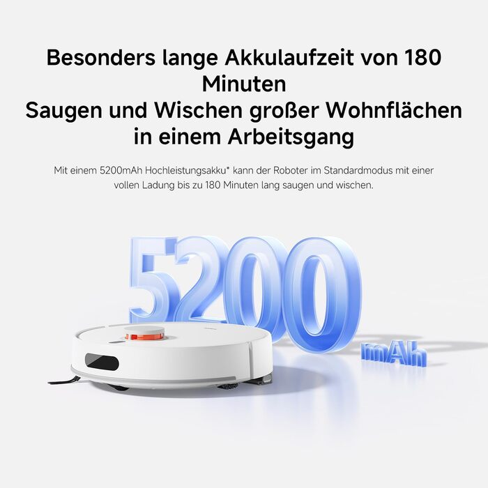 Робот-пилосос Xiaomi H40 з базою самоочищення, потужність всмоктування 10 000 Па