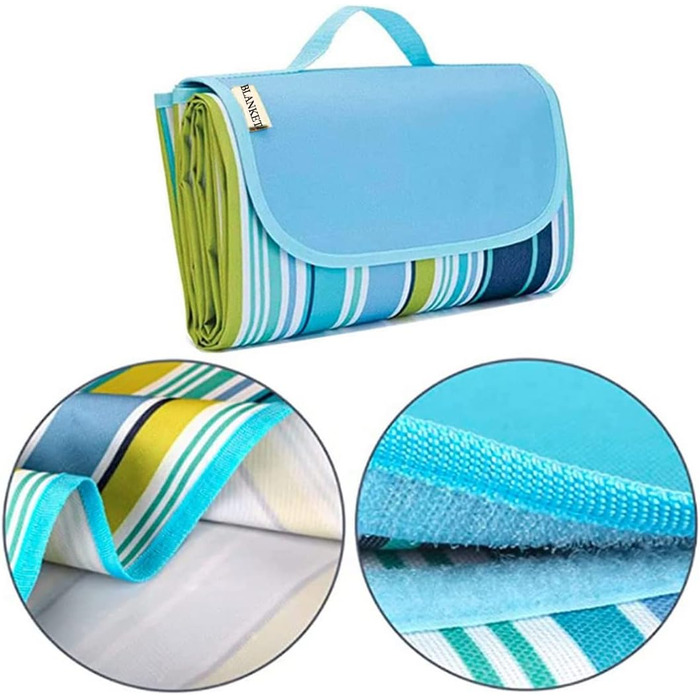 Водонепроникний плед для пікніка 203x145 см - великий, складний, для сім'ї та подорожей