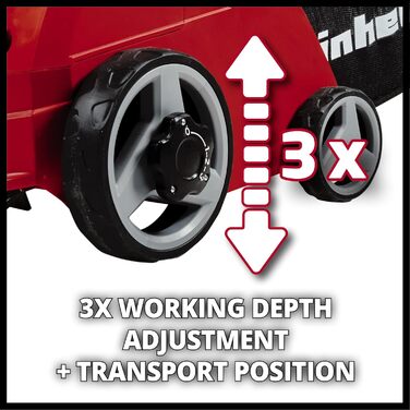 Einhell Electric Scarifier-Aerator GC-SA 1231/1 (230 V, up to 300 m², 1.2 W, 28l collection bag, ball-bearing roller + aerator roller, 3 depth settings, foldable guide bar)