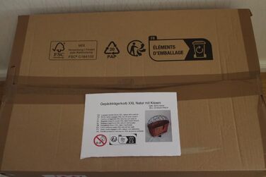 Кошик для велосипеда на багажник для собак, плетіння з лози з металевою сіткою та подушкою, XL або XXL. Кошик для багажника (XXL з подушкою)