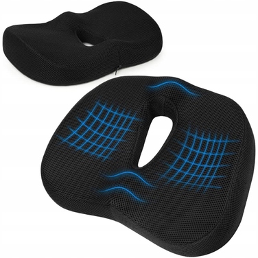 Ортопедична подушка для сидіння з ефектом пам'яті (Memory Foam), профільна, велика — для стільця та крісла