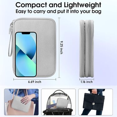 Організатор для аксесуарів Arae Elektronik: кабельна сумка, Travel Essentials, подвійний шар, для зарядних пристроїв, USB, SD картки (Синій, L) Сірий L