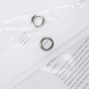 Прозора штора для ванної кімнати Blumen 180x200 см з гачками, антигрибкова, водонепроникна EVA