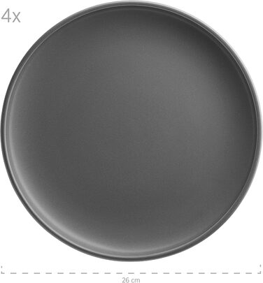 Набір тарілок MÄSER Serie Vada (12 шт.) - сучасний дизайн, шведська якість, для 4 осіб, порцелан, білий глянцевий/сірий матовий