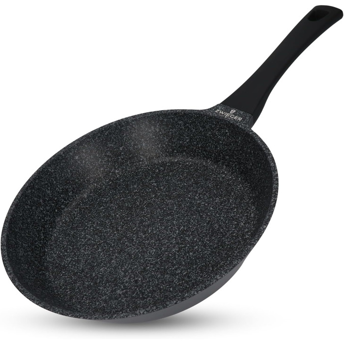Сковорода Zwieger 28 см з антипригарним покриттям – сковорода з алюмінієвого лиття, з нержавіючою сталлю по всій поверхні, підходить для всіх типів плит (включно з індукцією), без PFOA та PFOS