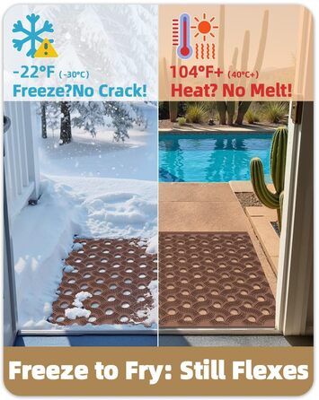 Килимок для порогу COLOR&GEOMETRY Null Geruch TPE Heavy Duty, 43x75 см (60x90 см), коричневий. Екологічний, не потребує догляду, антиковзаючий, для дому та вулиці