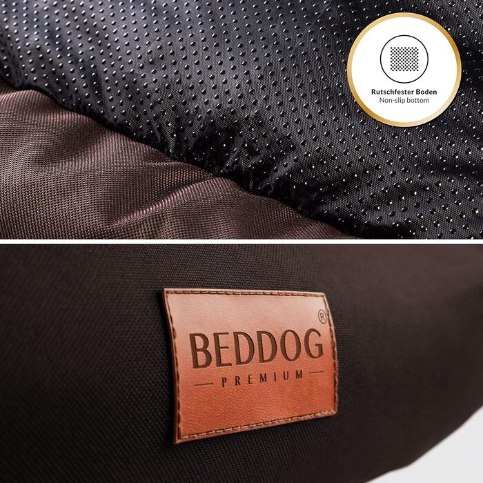 Льожа для собак середніх порід - BedDog: кілтрум, корзина, диван, ліжко для собак (65x55x21 см, коричневий)