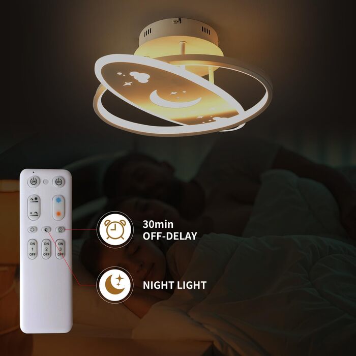 LED Ceiling Light Children's Room Lamp Ceiling, Dimmable Children's Room Ceiling Light with Remote Control, 32W Children's Room Ceiling Light Clouds for Living Room, Bedroom (40cm, Warm White Dimmable)